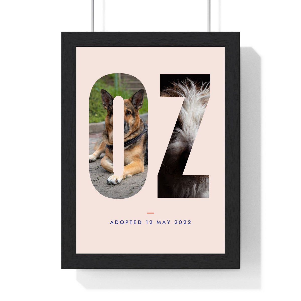 Personalised Dog Name Photo Letters Print - another design