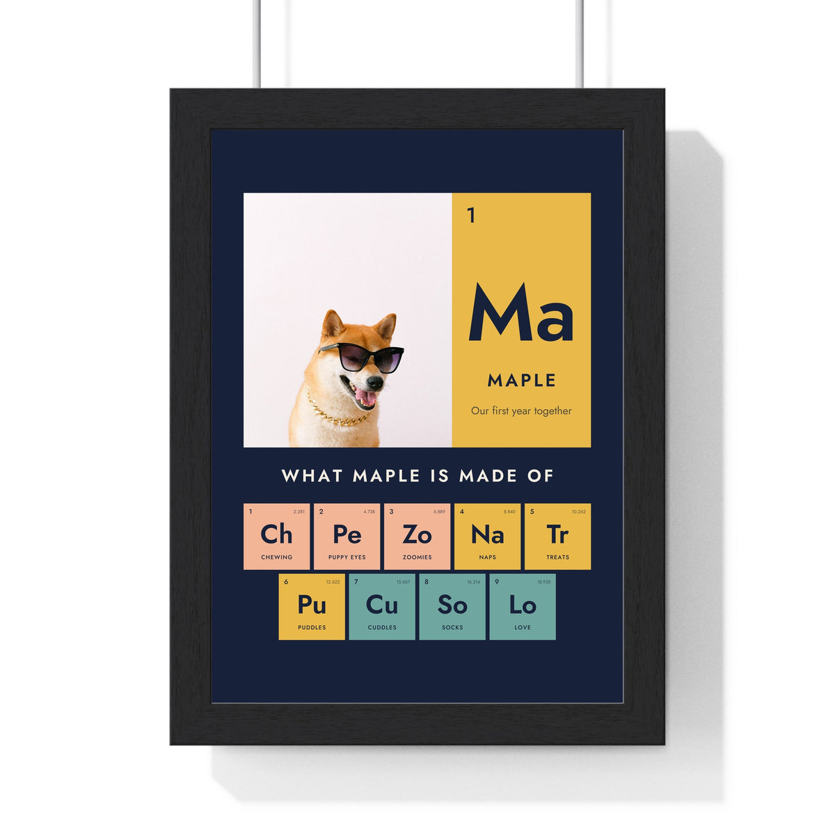Personalised Dog Periodic Table Print - another design