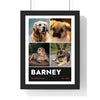 Personalised Dog Photo Collage Print with Name - framed personalised dog photo collage print with name