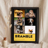Personalised Dog Photo Collage Print with Name - leaning in a frame