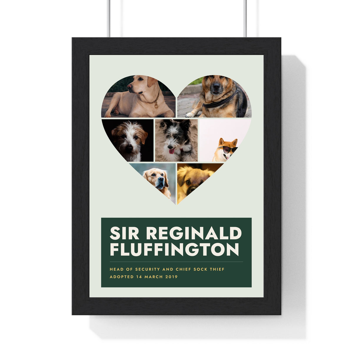 Personalised Dog Photo Collage Print with Name - another design