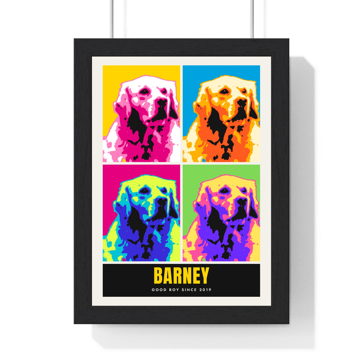 Personalised Dog Pop Art Print - framed personalised dog pop art print