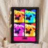 Personalised Dog Pop Art Print - leaning in a frame