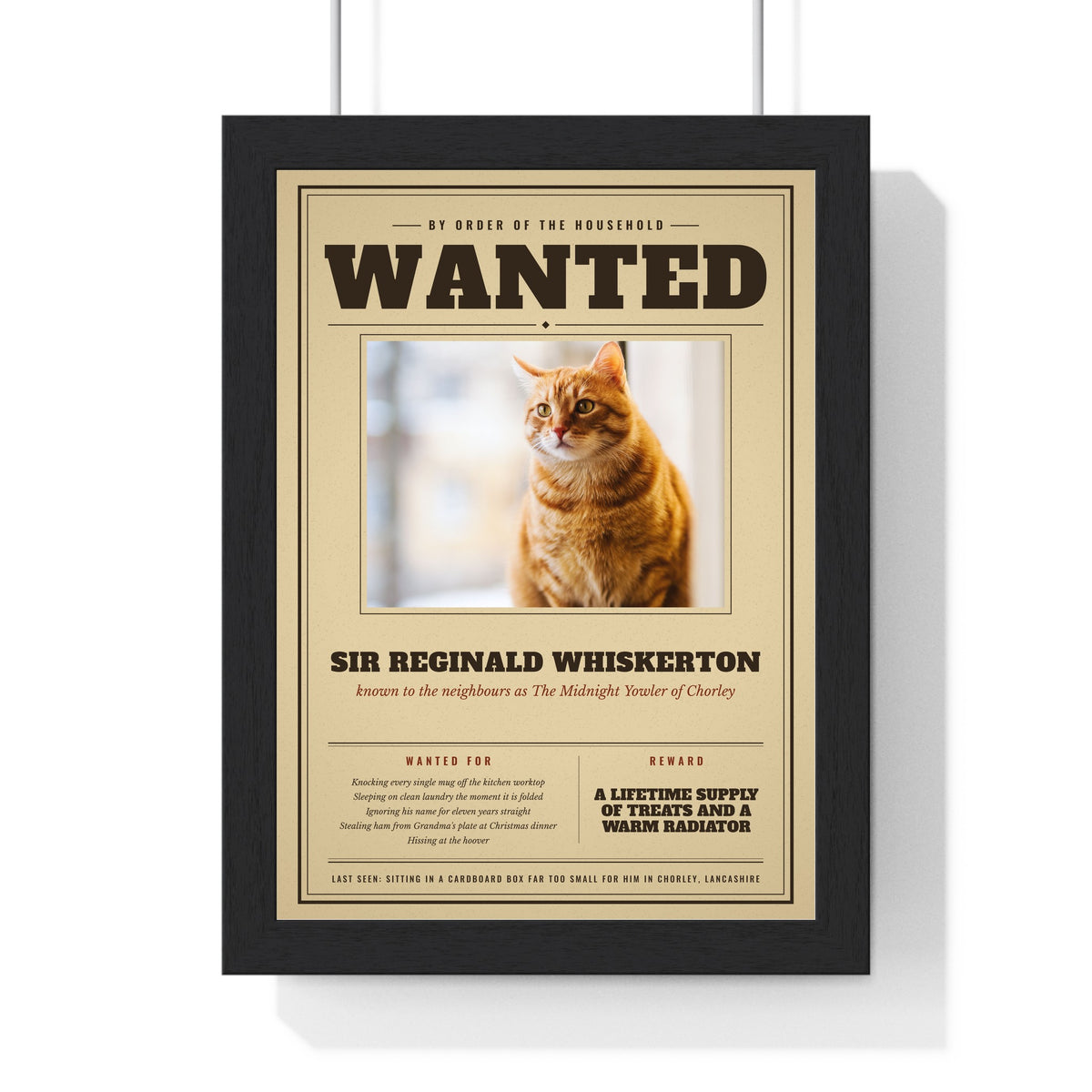 Personalised Dog Wanted Poster Print - another design