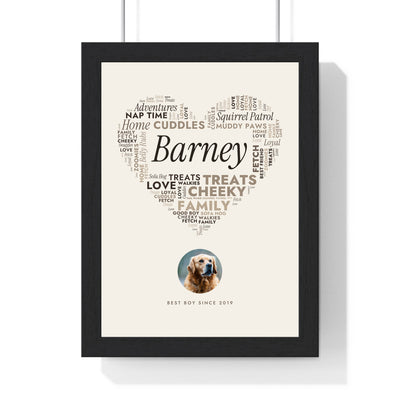 Personalised Dog Word Art Print - framed personalised dog word art print