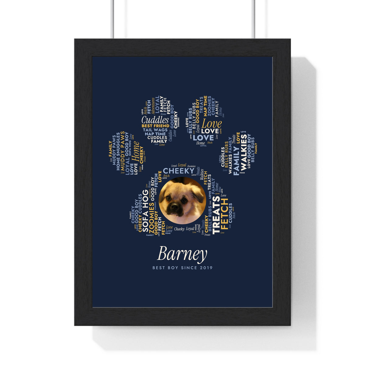 Personalised Dog Word Art Print - another colourway
