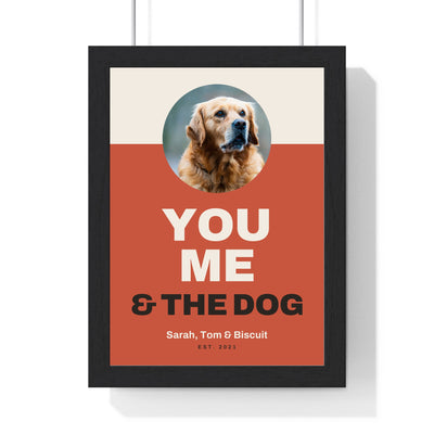 Personalised You, Me & the Dog Print - framed personalised you, me & the dog print