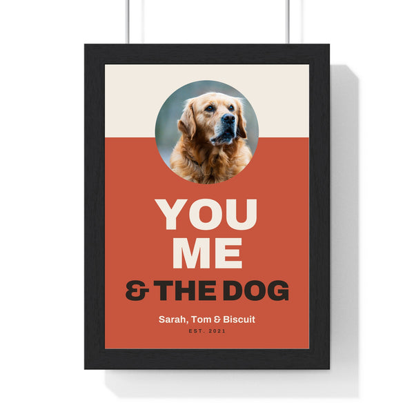 Personalised You, Me & the Dog Print - framed personalised you, me & the dog print