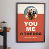 Personalised You, Me & the Dog Print - hanging on a living room wall