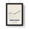 Personalised Edinburgh Marathon Print - framed street map Edinburgh Marathon route print with name and finish time