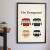 Personalised Family Christmas Jumper Print - family Christmas jumper print on the wall