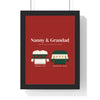 Personalised Family Christmas Jumper Print - framed Christmas red version for Nanny and Grandad