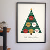 Personalised Family Christmas Tree Print - family Christmas tree print on the wall