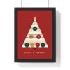 Personalised Family Christmas Tree Print - framed Christmas red version for Nanny and Grandad