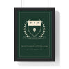 Personalised Family Crest Print - framed forest and cream crest with oak leaves and a long surname