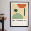 Personalised Family Exhibition Print - family exhibition print on a living room wall