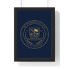 Personalised Family Golf Club Crest Print - framed gold on navy family golf club crest print