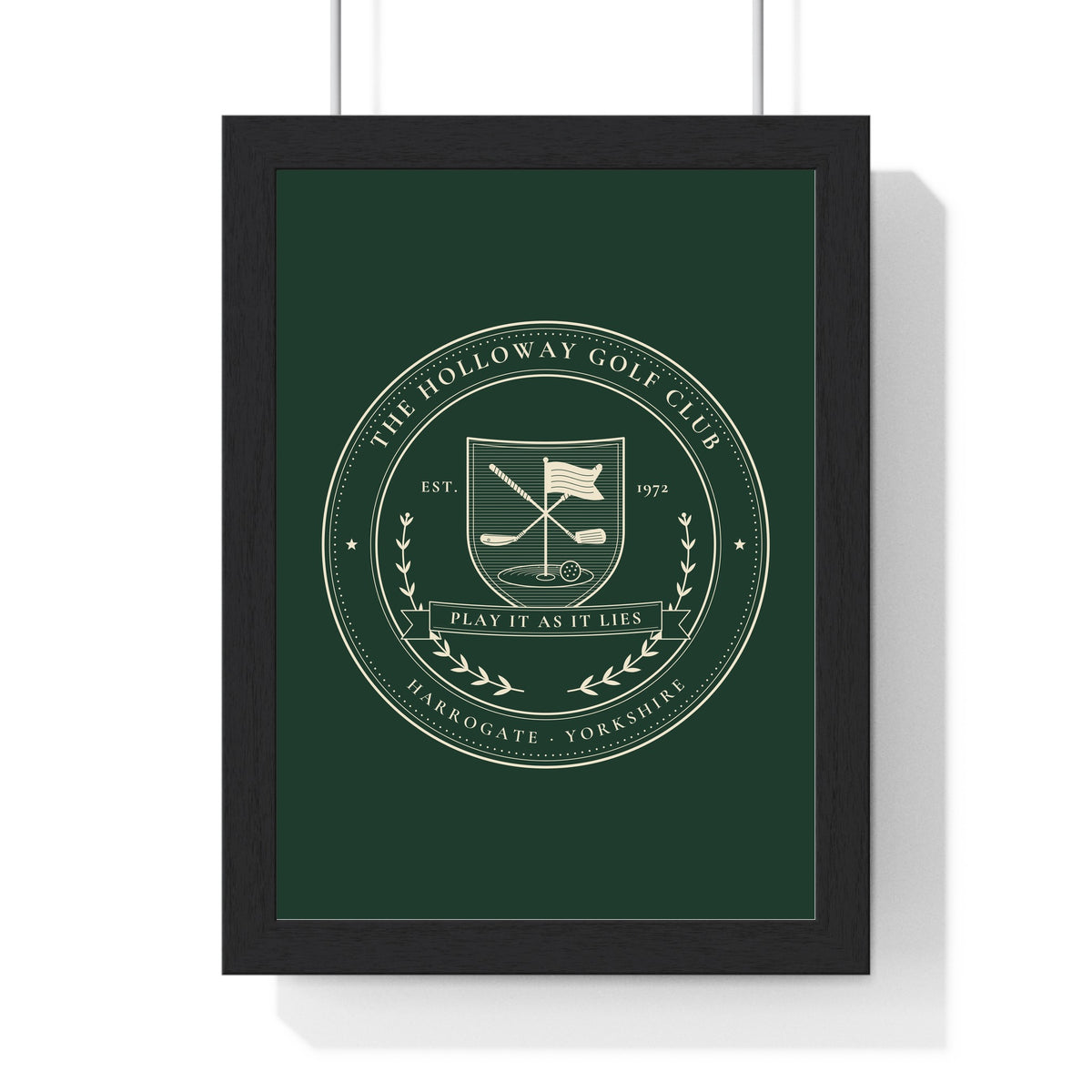 Personalised Family Golf Club Crest Print - framed forest green golf crest