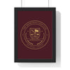 Personalised Family Golf Club Crest Print - framed gold on burgundy golf crest