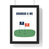 Personalised Family Golf Print - framed white version for Grandad and grandson