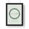 Personalised Christmas Wreath Print - framed sage first Christmas as Mr and Mrs version