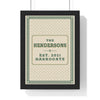 Personalised Family Name Mosaic Print - framed heritage green mosaic tile family name print for the Hendersons