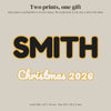Personalised Family Name Sign - the two printed pieces