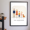 Personalised Family Portrait Illustration Print - family portrait illustration print on the living room wall