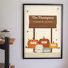 Personalised Family Pumpkin Patch Print - pumpkin patch family print on a kitchen wall