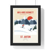 Personalised Retro Family Ski Print - framed classic red honeymoon ski print for St. Anton