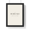 Personalised Family Surname Print - framed cream family surname print for the Burbanks