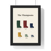 Personalised Family Welly Boot Print - framed cream family welly boot print with six pairs of wellies