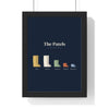 Personalised Family Welly Boot Print - framed navy version with four pairs of wellies