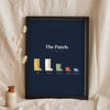 Personalised Family Welly Boot Print - navy welly print leaning on a shelf