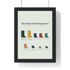 Personalised Family Welly Boot Print - framed sage version with nine pairs in two rows, two dogs