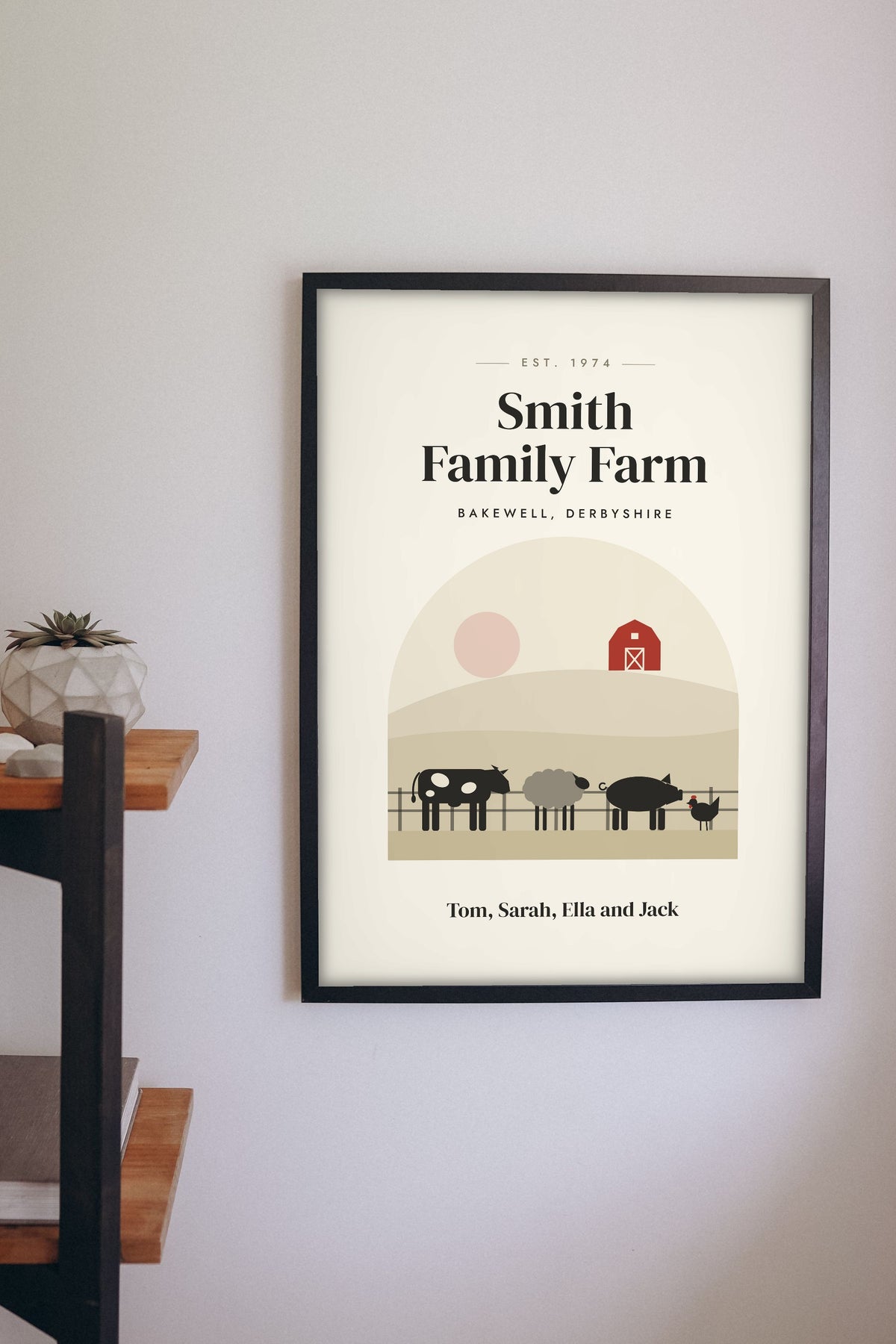 Personalised Farm Print - on the farmhouse kitchen wall