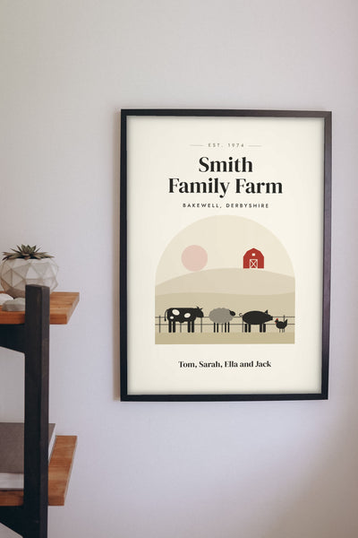 Personalised Farm Print - on the farmhouse kitchen wall