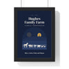 Personalised Farm Print - framed navy version with all six animals