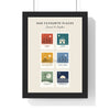 Personalised Favourite Places Stamp Print - framed favourite places stamp print with six places on cream