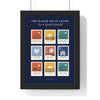 Personalised Favourite Places Stamp Print - framed navy favourite places print for a couple