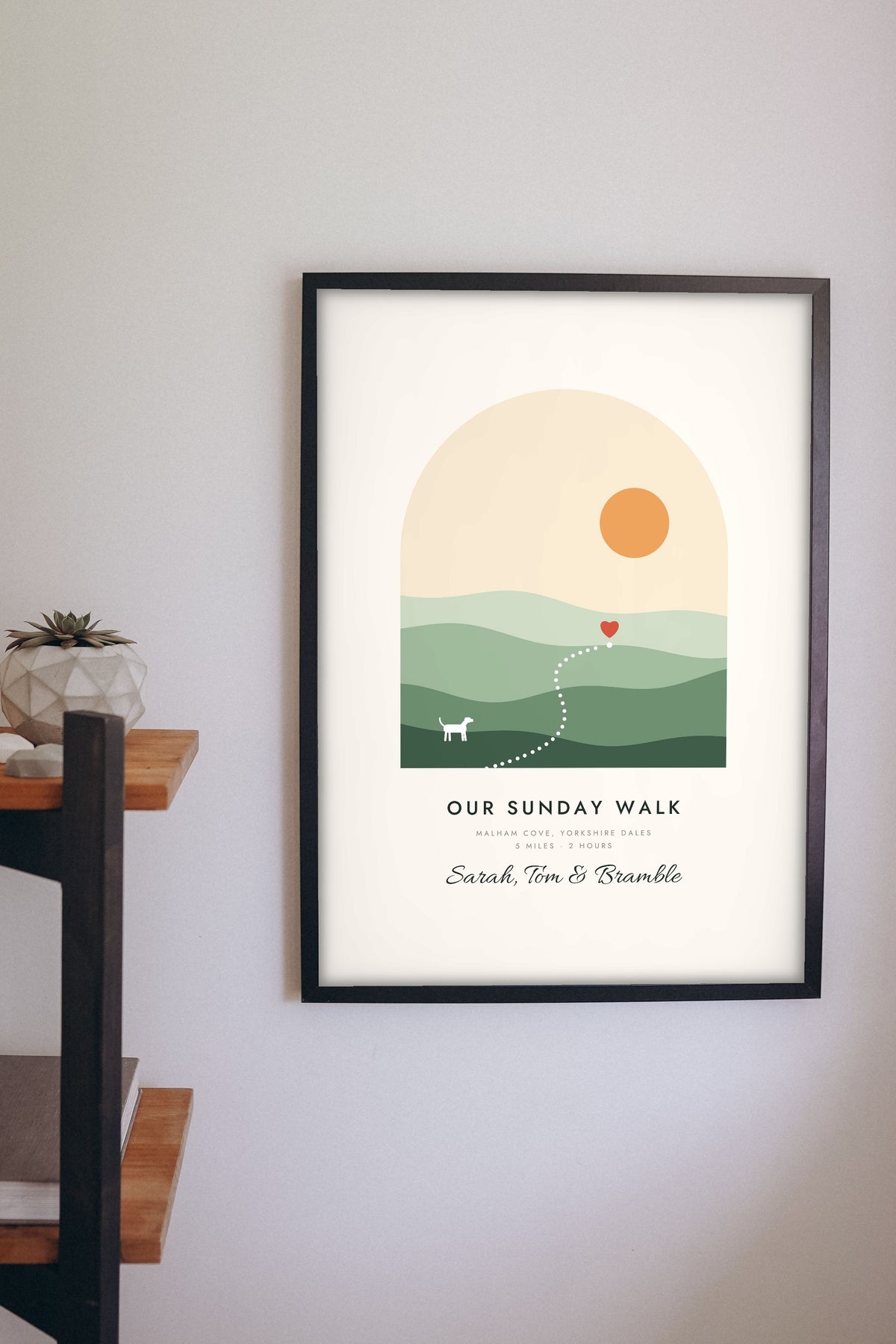 Personalised Favourite Walk Print - favourite walk print on the living room wall