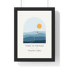 Personalised Favourite Walk Print - framed sea blue hills version, where he proposed