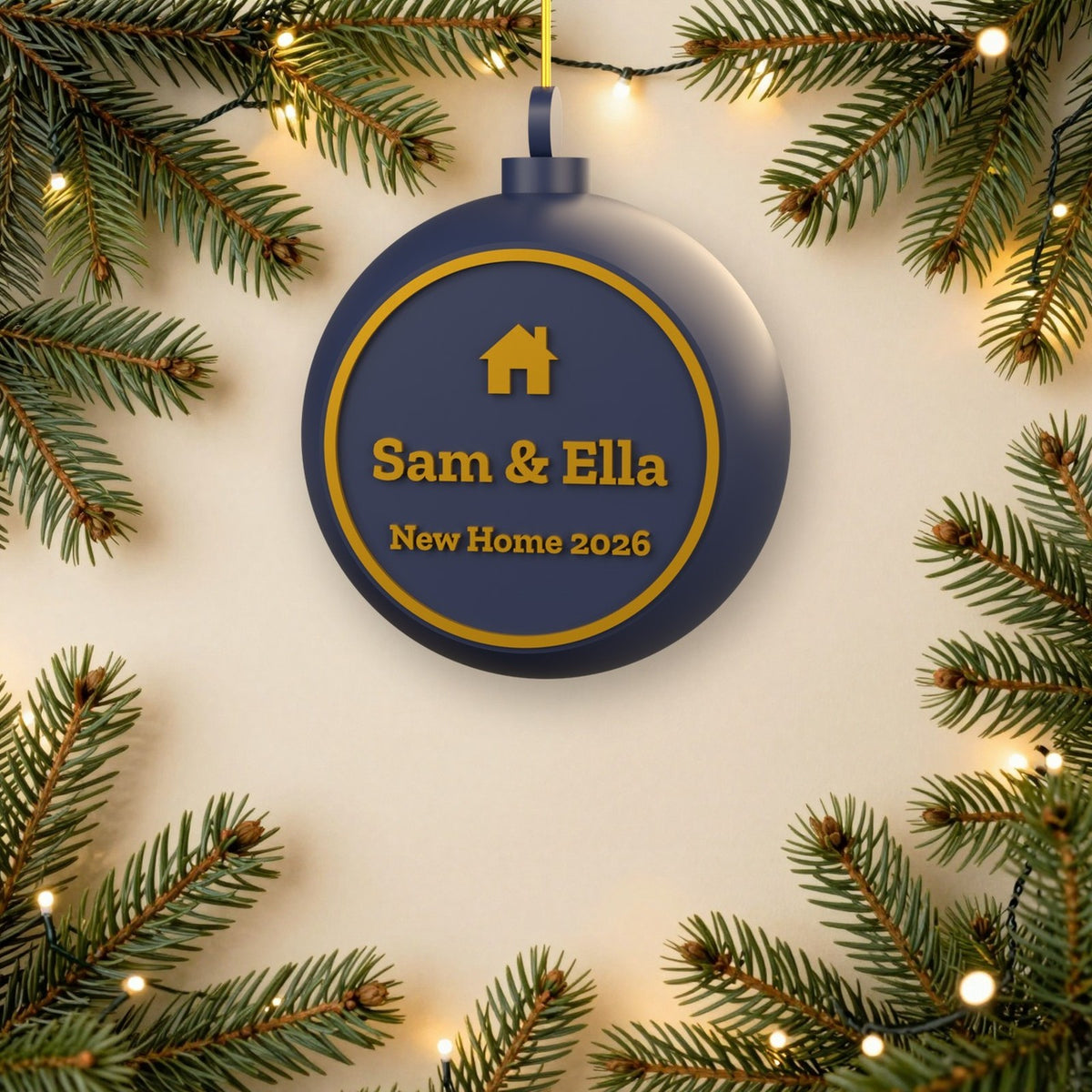 Personalised First Christmas in New Home Bauble - another colour choice