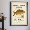 Personalised Fishing Poster - on the study wall
