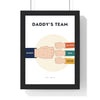Personalised Fist Bump Print - framed personalised fist bump print, Daddy's Team with three little fists