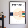 Personalised Fist Bump Print - fist bump print for Dad on the living room wall