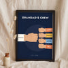 Personalised Fist Bump Print - navy Grandad's Crew fist bump print with four grandchildren