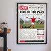 Personalised Football Back Page Newspaper Print - football back page print on a living room wall