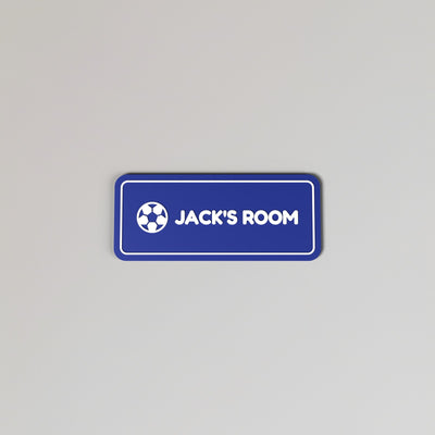 Personalised Football Door Sign - personalised football door sign on the wall