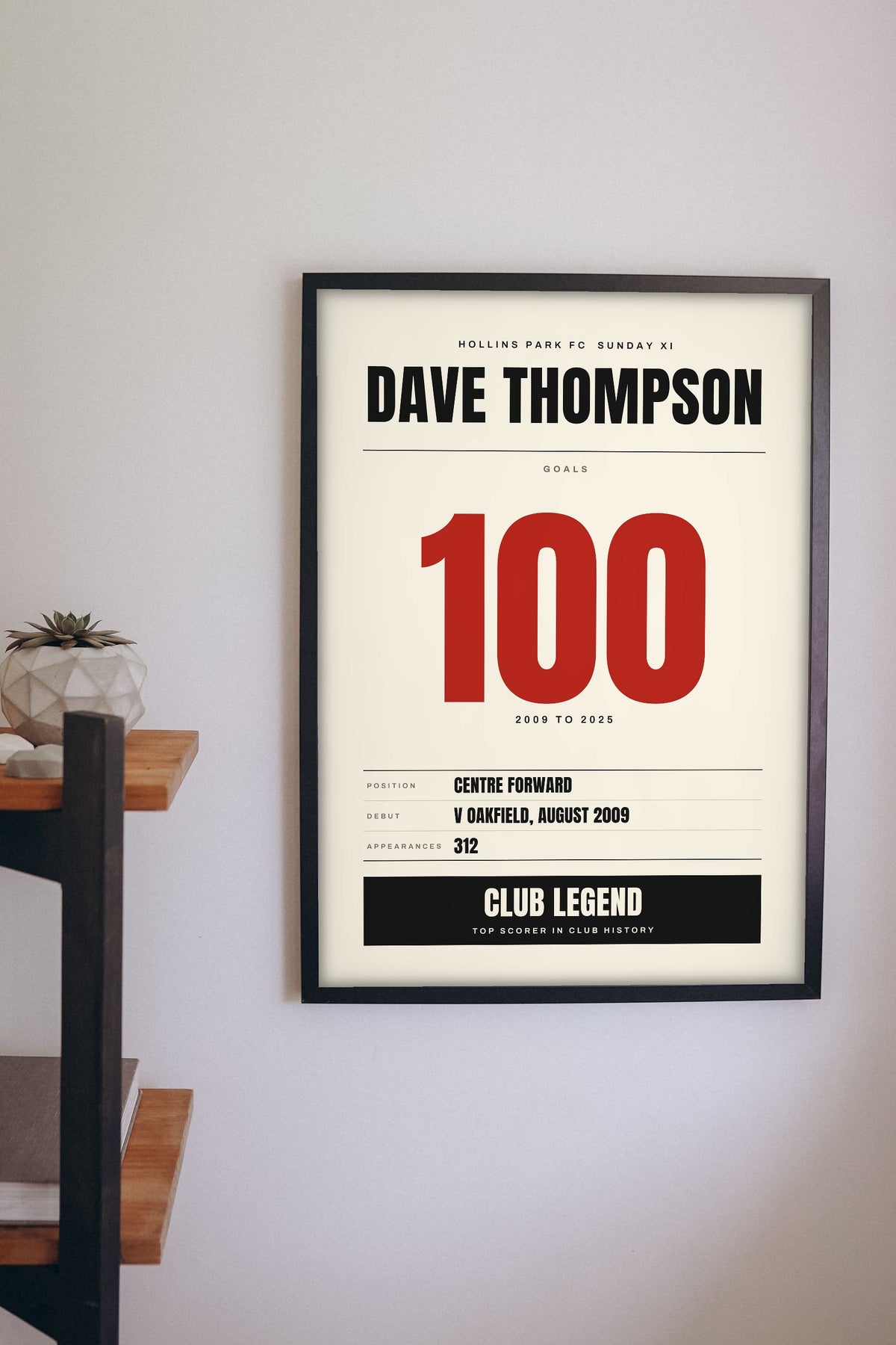 Personalised Football Milestone Print - football milestone print on the wall